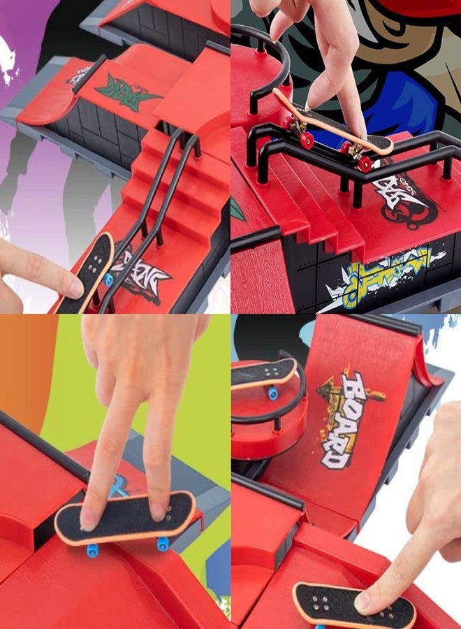 CLA6 مجموعة CLA6 Mini Skatepark | لوح تزلج مصغر للمبتدئين | أدوات وعجلات وكتاب إلكتروني مجاني | - Image 4